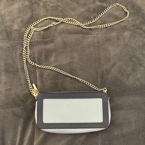 NWOT Kate spade mini purse navy baby blue detail leather